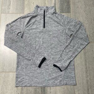 Old Navy Active Long Sleeve 1/4 Zip High Neck Pullover Shirt Gray Size Small
